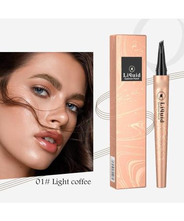 2024 New Magic Eyebrow Pencil 3D Waterproof Microblading Eyebrow Pencil Contouring Pen 4-Tipped Precise Brow Pen Long-Lasting Natural Fine Stroke Eyebrow Pencil (B Light Coffee) - Buy Online on GoSupps.com