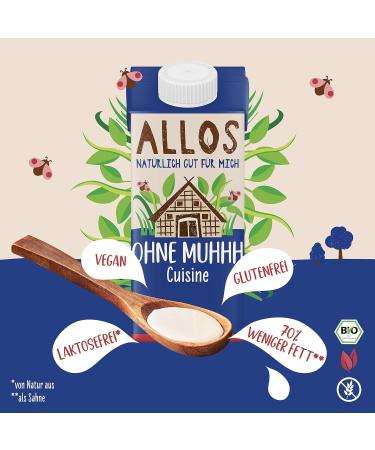 Allos Bio Without Moo Plant-Based Cream | Vegan Lactose-Free Cooking Cream | 200 ml (15 Pieces) - International Shipping - Buy Online on GoSupps.com