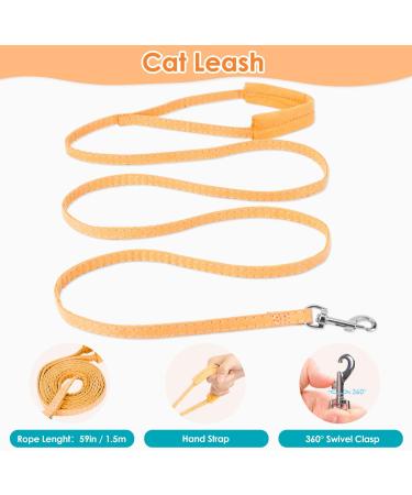 Eyein Cat Harness and Lead Set for Walking - Adjustable Escape Proof Kitten Vest Harness with Reflective Strip - Green & Orange - Medium Size - Buy Online on GoSupps.com