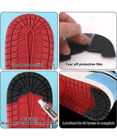GOETOR Heel Plates for Sneakers 2 Pairs - Black Self-Adhesive Sole Repair Plates, Size 8-9 - Buy Online on GoSupps.com