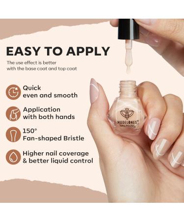 Modelones Fall Nail Polish Set - 6 Quick Dry Colors in Brown Nude & Silver Glitter | Winter Collection for DIY Nail Art & Gifts - Buy Online on GoSupps.com