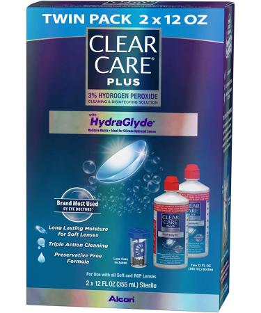 Clear Care Plus Cleaning Solution Twin Pack - 24 Oz Multi 12 Oz with Lens Case - Pack of 2 - Buy Online on GoSupps.com