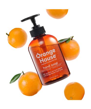 ORANGE HOUSE Natural Liquid Hand Soap with Food-Grade Orange Oil  Cruelty-free  Soft and Moisturizing  12 Fl Oz 12 Fl Oz (Pack of 1)