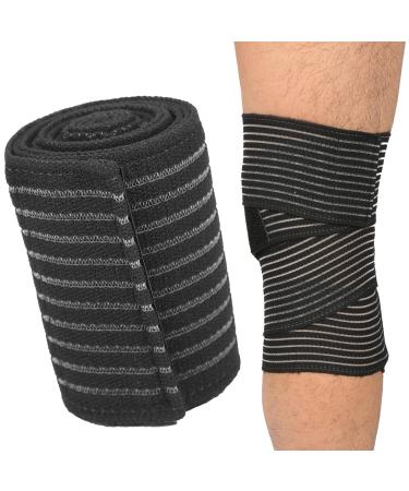 High Elastic Bandage - Extra Long Stretch Compression Knee Brace for Sports & Running - Black - Buy Online on GoSupps.com
