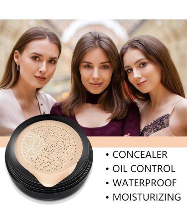 Byandbyair Makeup Indicativet Mushroom Head Air Cushion CC Cream 2024 New Mushroom Head Air Cushion CC Cream Waterproof Oil Control Moisturizing Face Concealer Cream Foundation (Natural 75mm) Natural 50 g (Pack of 2) - Buy Online on GoSupps.com