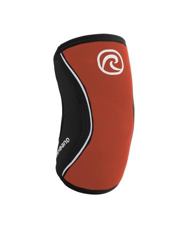 Rehband elbow bandage made of 5mm SBR/Neopren elbow Sleeve for strength sports anatomical design slip -resistant & tight -fitting for women & men XS orange/black - 1 piece