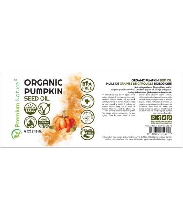 Pumpkin Seed Oil Cold-Pressed Unrefined from Premium Nature 100% Pumpkin Seed Oil for Hair Oil Pure Pumpkin Oil for Skin and Face huile de graines de citrouille pour les cheveux 118ml - Buy Online on GoSupps.com