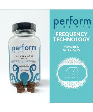 Perform Gummys - Irish Sea Moss - with Burdock Root & Bladderwrack for Natural Energy Digestive & Immune Support - Delicious Berry Bliss Vegan 60 Count - Buy Online on GoSupps.com