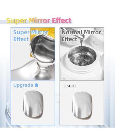 Buy 8ml Metallic Gel Nail Polish - Silver 3D Mirror Effect | Glossy Soak Off UV/LED for Stunning DIY Nail Art - Buy Online on GoSupps.com
