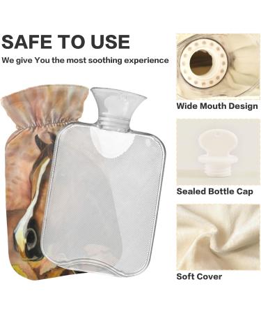 NAANLE 2L Hot Water Bottle with Lid - Horse Print | Pain Relief & Warm Comfort for Bed & Feet | Heat & Cold Therapy - Buy Online on GoSupps.com