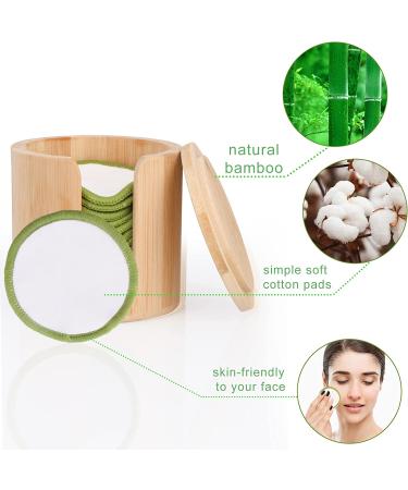 UNIMEIX Reusable Makeup Remover Pads 16 Pack with Bamboo Holder | Organic Cotton Rounds for Face | Facial Cleansing Wipes with Laundry Bag | Eco-Friendly Bamboo Case - Buy Online on GoSupps.com