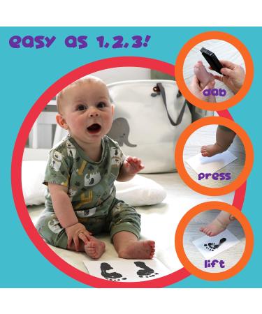 Baby Handprint & Footprint Kit - Safe Black Ink Pad for Baby's Hands and Feet - Lifetime Inkpad Guarantee - Buy Online on GoSupps.com