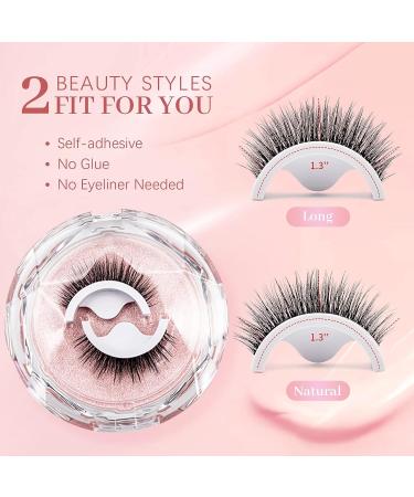 DONGDASHUAI Reusable Self-Adhesive Eyelashes - No Liner or Glue Needed, 2 Pairs - Natural Look, Easy Application - Buy Online on GoSupps.com