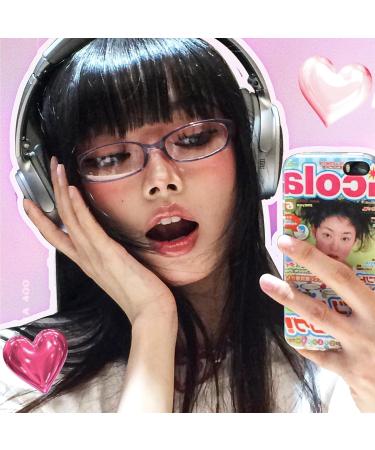 TJUTR Fashion Fake Glasses for Women | Non-Prescription Clear Glasses | Blue Light Blocking Y2K Cosplay Eyewear Frame TB22512-V11 | International Shipping - Buy Online on GoSupps.com