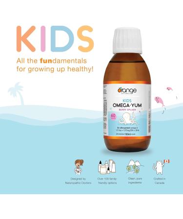 Orange Naturals - Kids Omega Yum 150ml Liquid - Omega-3 Essential Fatty Acids Support Brain Function in Kids - Supports Cognitive Function and Provides Nourishment for the Eyes Skin and Nerves 150 ml (Pack of 1) - Buy Online on GoSupps.com