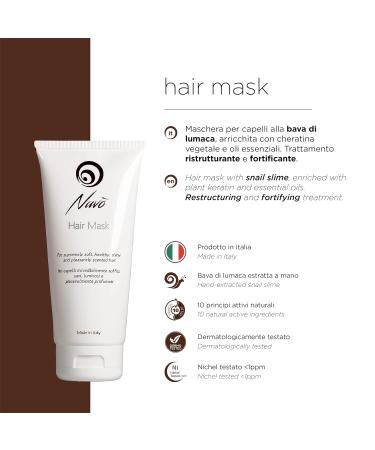 Nuvo Hair Mask with Snail Mucin & Herbal Keratin | Moisturizing Treatment for Dry Hair | Made in Italy - 200 ml - Buy Online on GoSupps.com
