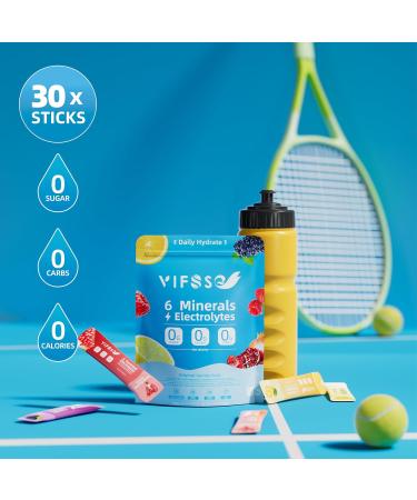 Electrolyte Powder Drink Mix - Rapid Hydration with 6 Minerals & Electrolytes, 30 Sticks, Sugar-Free Variety Packs of Lemon, Raspberry, Cherrypomegranate,Orange, Grape, for Workout & Energy Recovery - Buy Online on GoSupps.com