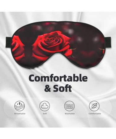 Buy SSIMOO Red Rose Sleep Mask - Adjustable Breathable Eye Mask for Comfortable Sleep | Fashionable Black Design - International Shipping Available - Buy Online on GoSupps.com