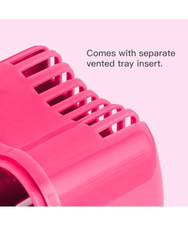 Annhua Dental Retainer Case with Flushable Basket Denture Boxes Denture Storage Container for Soaking and Cleaning Dentures Home & Travel Use(Pink) - Buy Online on GoSupps.com