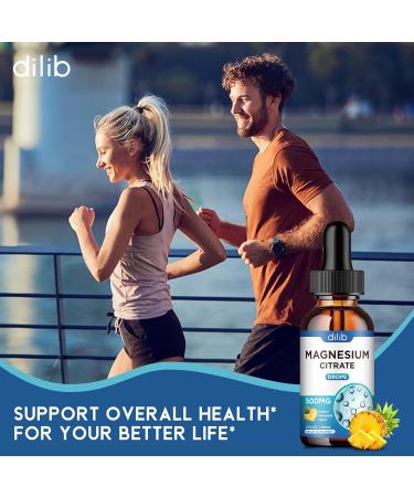 Magnesium Citrate Liquid Magnesium Drops Supplement 500mg-Support Stress Relief Bone Muscle Mood Sleep-2 Fl Oz Vegan Pineapple Flavor Pineapple 2 Fl Oz (Pack of 1) - Buy Online on GoSupps.com
