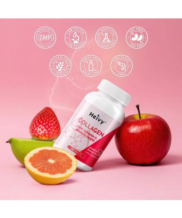 Heivy Natural Collagen 5000 mg with Vitamin C, Biotin and CoQ10,Hydrolyzed Collagen Peptides Supportment for Women & Men, Multi Collagen Pill for Hair, Skin, Nails, Joint, Grass Fed, 300 Tablets - Buy Online on GoSupps.com