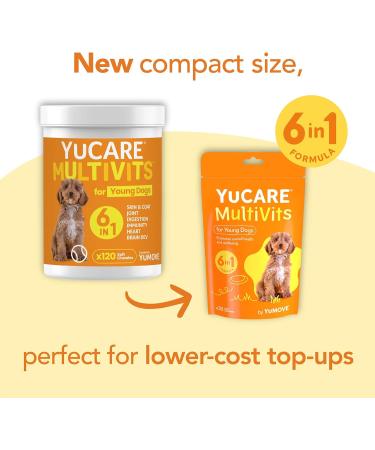 Lintbells YuCARE MultiVits Supplement for Young Dogs 6-in-1 Daily Vitamins for Dogs Under 3 Years 30 Multivitamin Chews White 30 count - Buy Online on GoSupps.com