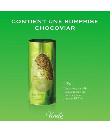 Venchi - uf en Chocolat Chocoviar la Pistache Saveur Chocolat la Pistache avec Miettes de Pistache Caramel et F ves de Cacao avec Surprise Sans Gluten 330 gr Collection P ques - Buy Online on GoSupps.com