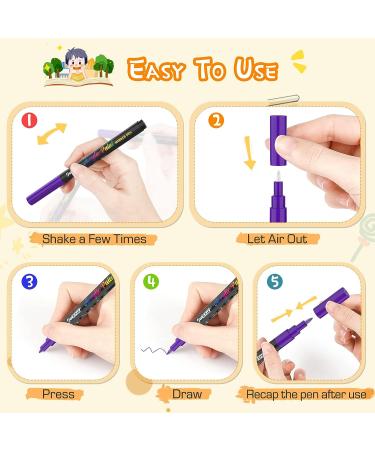 18 Colors Fine Point Acrylic Paint Pens for Rock, Fabric, Wood, Canvas, Ceramic - Non-Toxic, Quick Dry Paint Markers - Buy Online on GoSupps.com