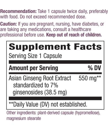 Nature's Way Asian Ginseng 60 Count - Standardized Herbal Supplement - Buy Online on GoSupps.com