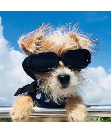 NAMSAN Dog Sunglasses - UV Protection & Waterproof Adjustable Glasses for Small Dogs & Cats - Black - Buy Online on GoSupps.com