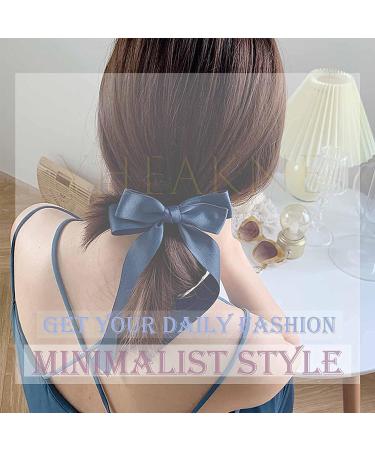 Yheakne Black Silk Bow Ponytail Holder - Satin Hair Ties Scrunchies for Women and Girls - Buy Online on GoSupps.com