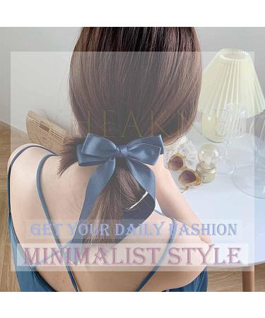Yheakne Silk Hair Tie with Loop - Navy Blue Satin Ponytail Holder & Hair Accessories for Women & Girls - Buy Online on GoSupps.com