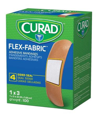 Curad Flex Fabric Adhesive Bandages 1 x 3 (Box of 100) - Flexible and Durable Protection - Buy Online on GoSupps.com