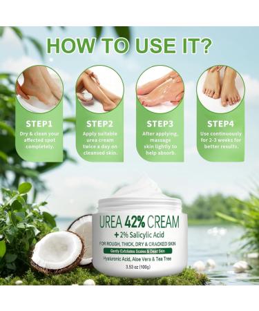 42% Urea Feet Cream Foot Cream with Aloe Vera and Tea Tree Oil for Deep Moisture and Skin Softening Cracked Heels and Dry Skin Feet Moisturiser Intensive Callus Remover Cream for Body Care 100g - Buy Online on GoSupps.com
