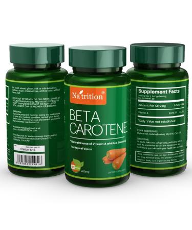 Na'trition Beta Carotene, Vitamin A Softgels Best Vision Support Supplement