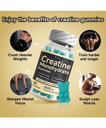 Creatine Monohydrate Gummies Complex for Men & Women 60 Gummies Advanced Formula Muscle Strength Muscle Builder Energy Boost - Buy Online on GoSupps.com