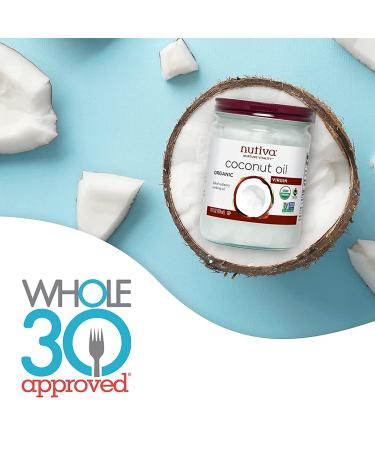 Nutiva Organic Cold-Pressed Virgin Coconut Oil 12 Fl Oz - USDA Organic, Non-GMO, Vegan, Keto, Whole 30 Approved - Buy Online on GoSupps.com