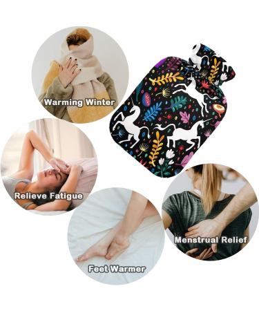 Naanle Unicorn Flowers Heat Bottle - 1L Transparent Hot Water Bottle for Warm & Cold Therapy | Ideal for Pain Relief & Cozy Comfort - Buy Online on GoSupps.com