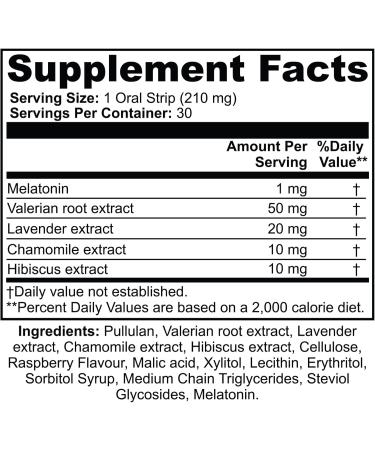 LP5* Sleep Rescue Strips Raspberry Flavor | 1 mg Melatonin Valerian Root Lavender Chamomile and Hibiscus Extract Rapid Absorbtion - Fast Acting - Pack of 30 Strips - Buy Online on GoSupps.com