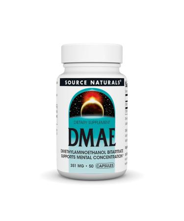 Source Naturals DMAE Dimethylaminoethanol Bitartrate - Supports Mental Concentration - 50 Capsules