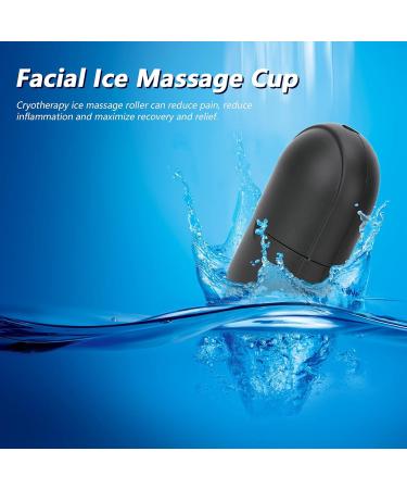 Reusable Cryo Cup for Ice Cream Sundaes & Muscle Relief | Freezable Massage Tool for Pain Sprains & Inflammation - Pure Black - Buy Online on GoSupps.com