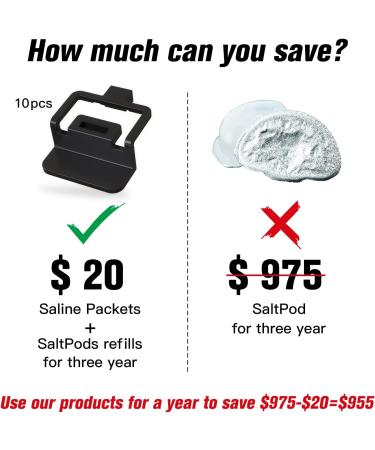 Navage Nasal Care Silicone Salt Pod Refills - 10 Pack (Black) | Save Saltpods for Easy Operation - Buy Online on GoSupps.com