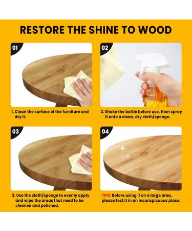 PIPIHUA Wood Oil Polish Spray - 16.9 oz Furniture Cleaner & Protector for Cabinets Tables & Floors - Shine & Preserve Wood Naturally - Buy Online on GoSupps.com