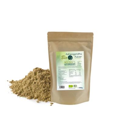 Michel s natural products Ashwagandha powder bio - 500g 100% real Indian organic Ashwagandha powder from controlled organic cultivation very finely ground vegan gluten- & lactose -free