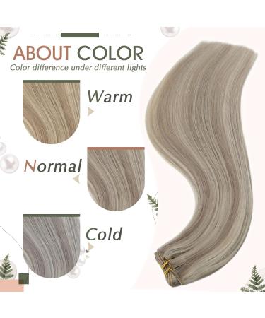 Runature Real Hair Treat Blonde Weft - Dark Ash Blonde & Platinum Blonde Remy Hair Extensions | 100g 55cm (22 inch) #19AP60 - Buy Online on GoSupps.com