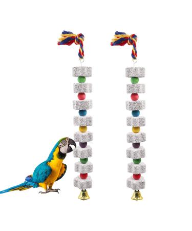 2 Pack Big Bird Kielzeugen parrot beak grind calcium stone with bells bird cage accessories cage toys for nymphic papage papagei budgies ratte hamster chinchilla
