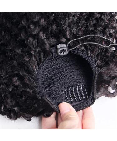Aiokrtse Wrap Around Ponytail Extension Human Hair Kinky Curly Drawstring Ponytail Hair Pieces for Women Natural Color 22 inches - Buy Online on GoSupps.com