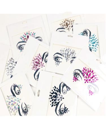 Eyebrow Drill Masquerade Ball Face Decoration Acrylic Diamond Christmas Face Patch Diamond Halloween Makeup Coffee color - Buy Online on GoSupps.com