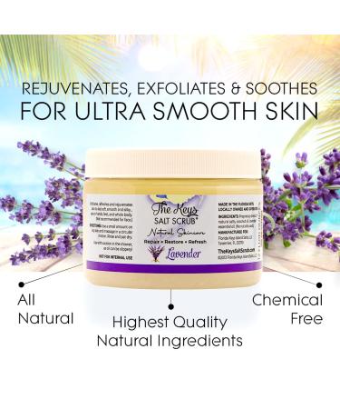 Keys Salt Scrub Lavender 12 oz - Premium Exfoliating Sea Salt Body Scrub with Pure Florida Sea Salt - 12 Ounce Pack - Buy Online on GoSupps.com