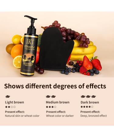 FUNAN Self Tanner Tanning Oil Kit Deep Moisturizing Sunless Tanner with Application Mitt Even & Natural Bronzing Self Tan for Face & Body 3.38 fl oz black2 1 Count (Pack of 2) - Buy Online on GoSupps.com